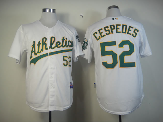 Men Oakland Athletics 52 Cespedes White MLB Jerseys